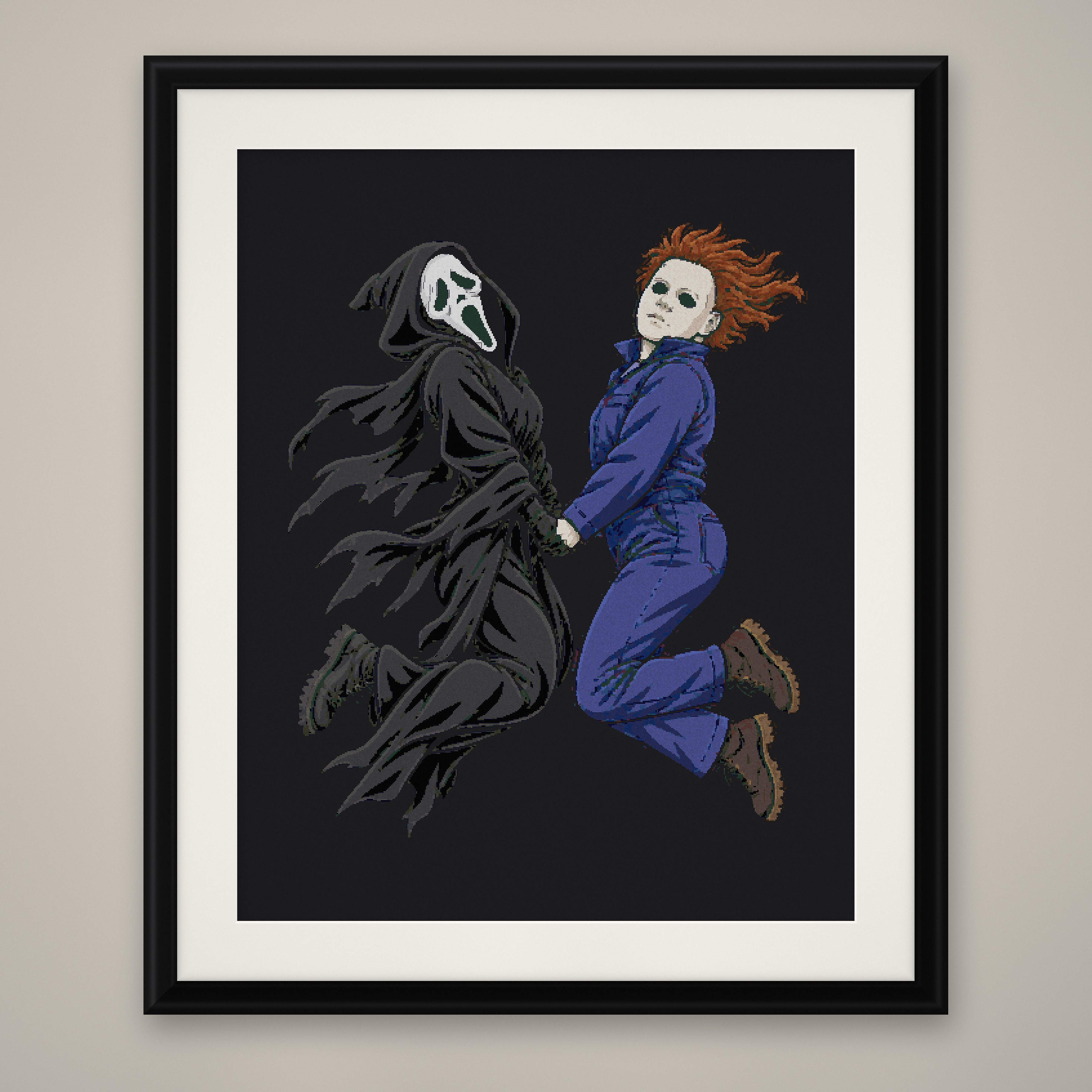Masked Killers Cross Stitch Pattern, Horror Movie Villains PDF