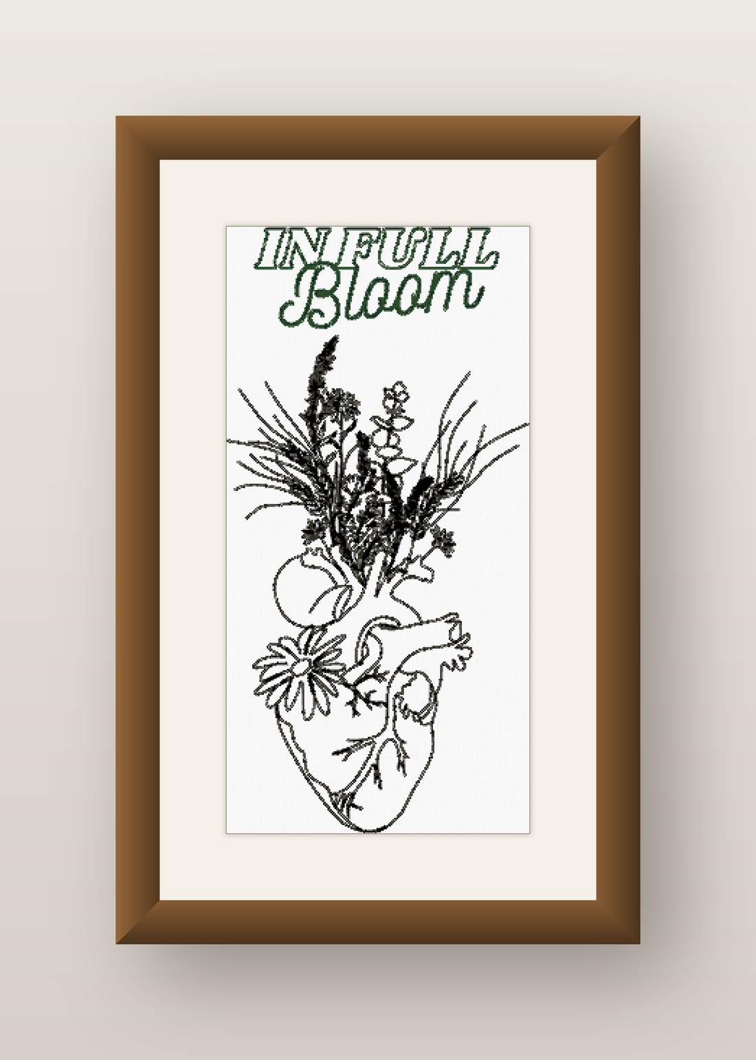 Botanical Bloom Cross Stitch Pattern, Plant Figure Nature Art PDF